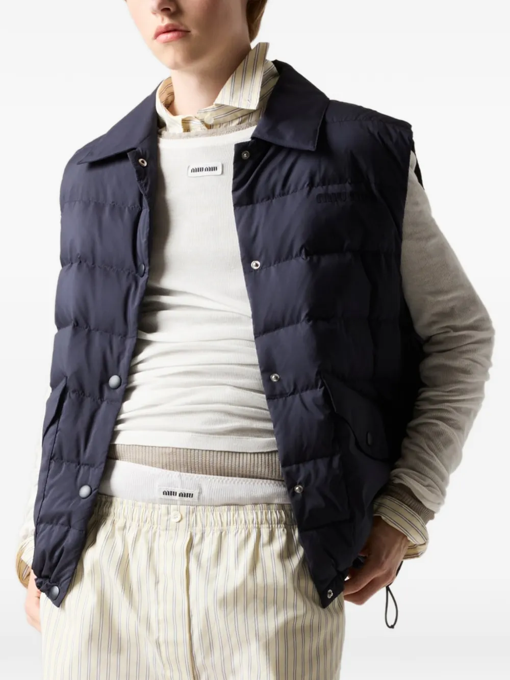 Miu Gilet met klepzak Blauw