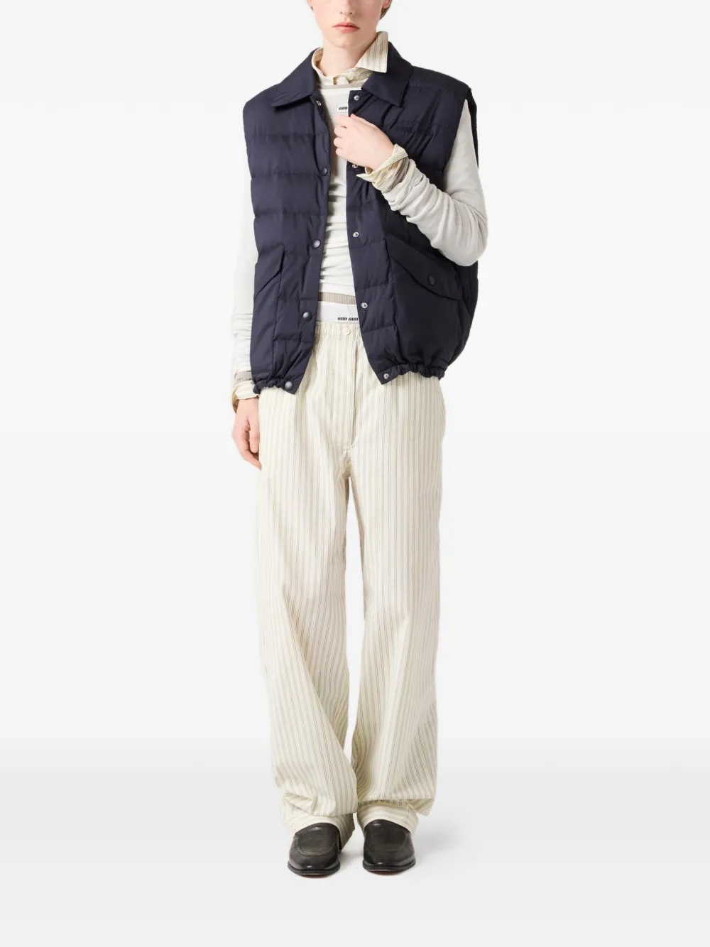 Miu Gilet met klepzak Blauw