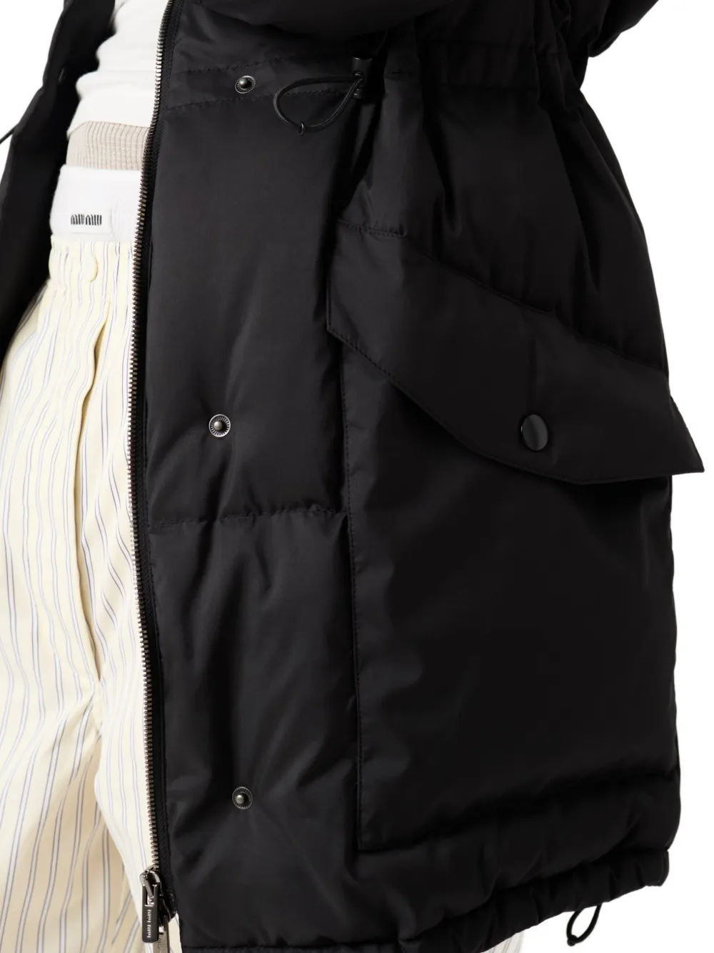 Miu Jas met trekkoordtaille Zwart