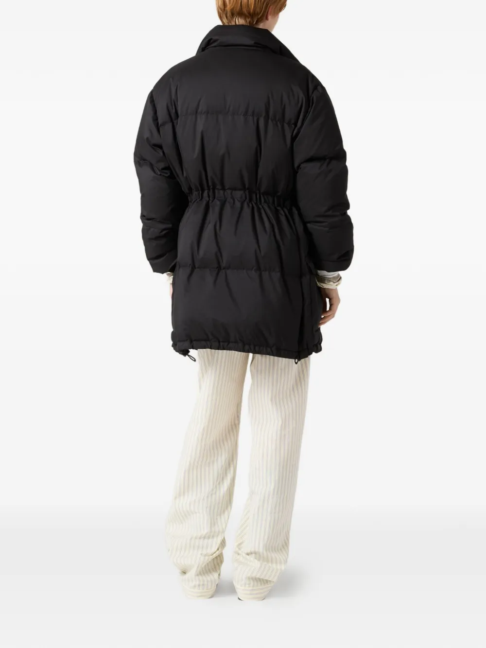  Miu Miu Drawstring-waist Coat - Black 