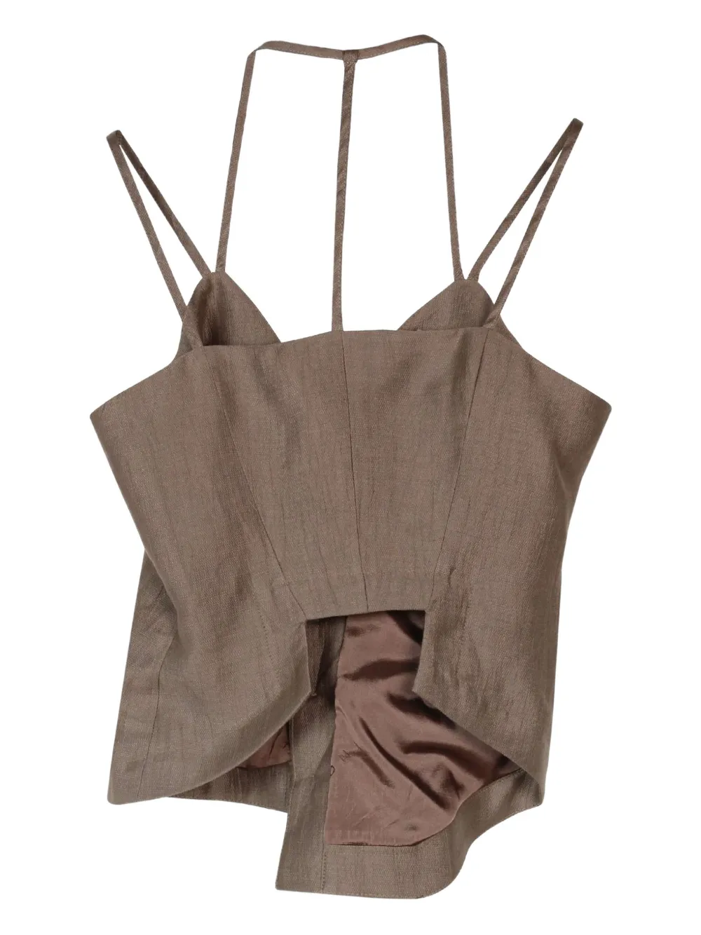  Malloni Button Asymmetric Gilet - Brown 