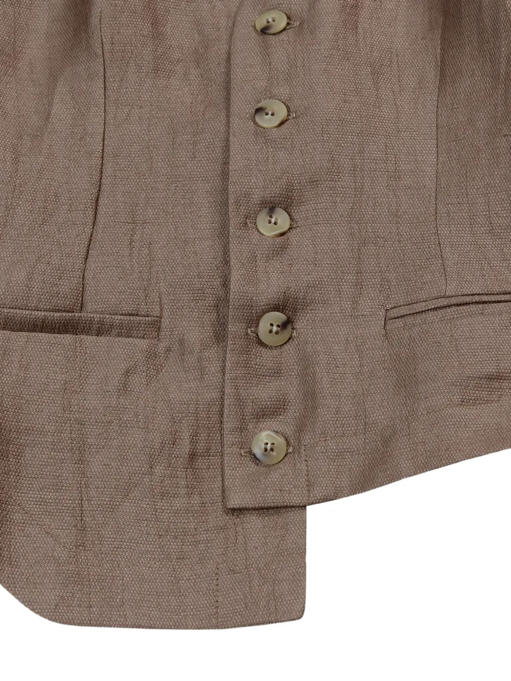  Malloni Button Asymmetric Gilet - Brown 