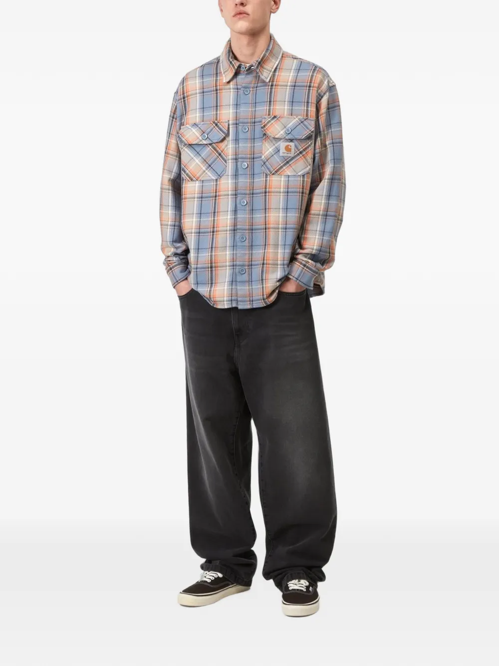 Carhartt WIP Landon jeans met wijde pijpen Zwart