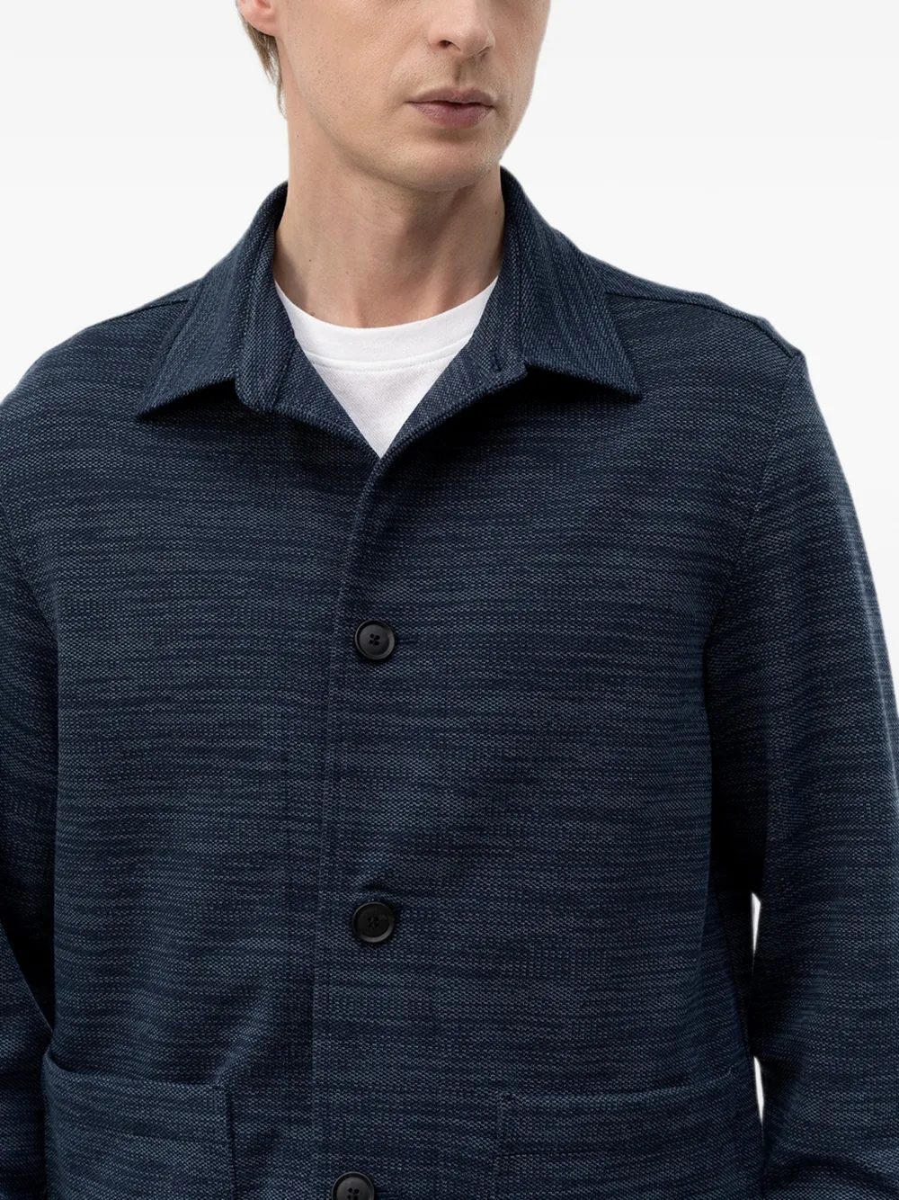 BOSS Blouse met opgestikte zak en knopen Blauw