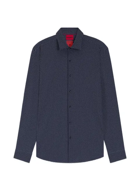 HUGO Kenno geometric-print long-sleeved shirt