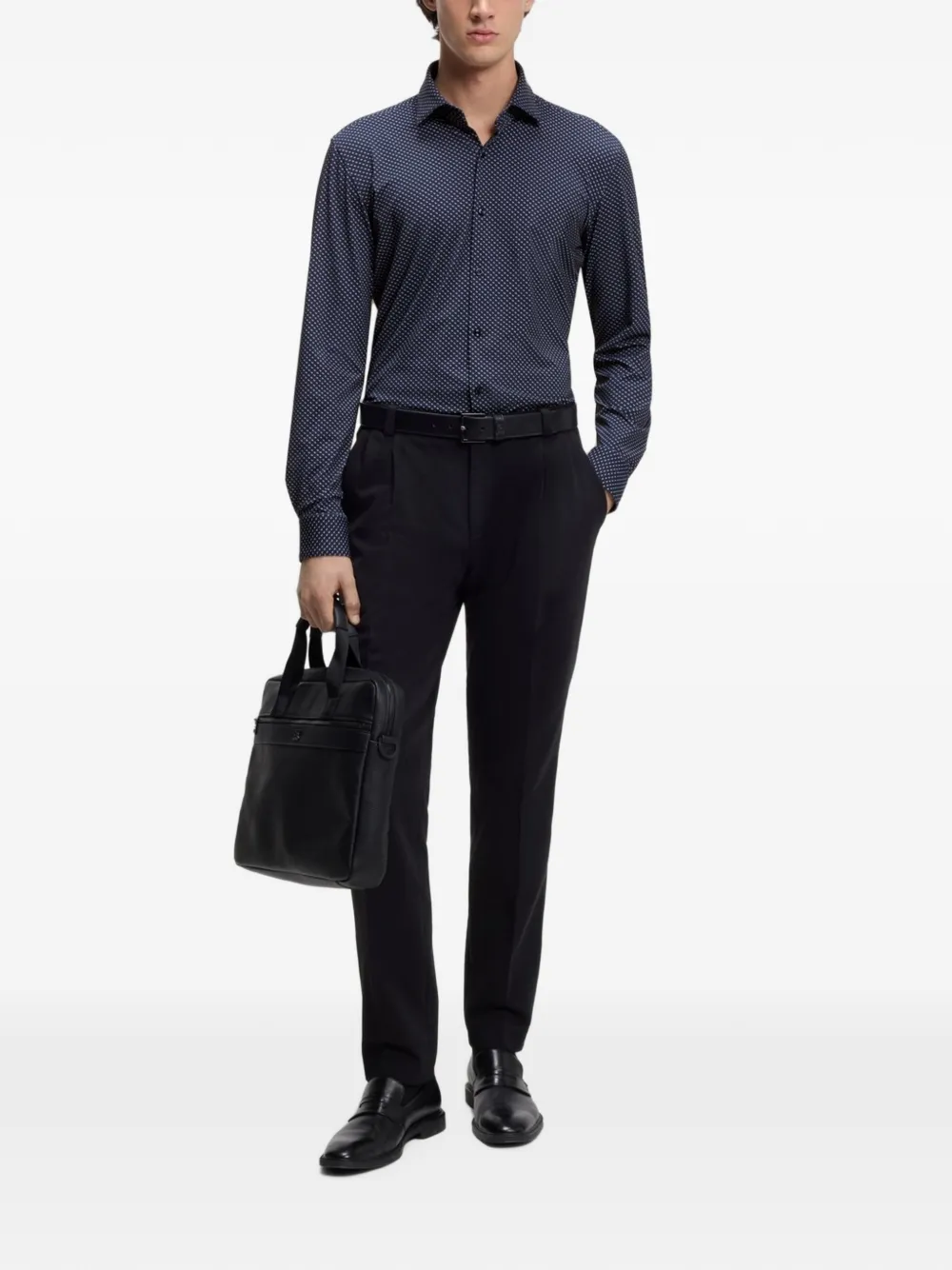 HUGO Kenno overhemd met geometrische print Blauw