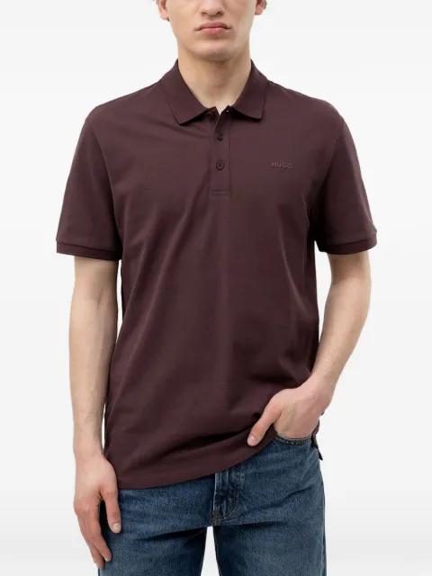 HUGO logo-embroidered piqué polo shirt