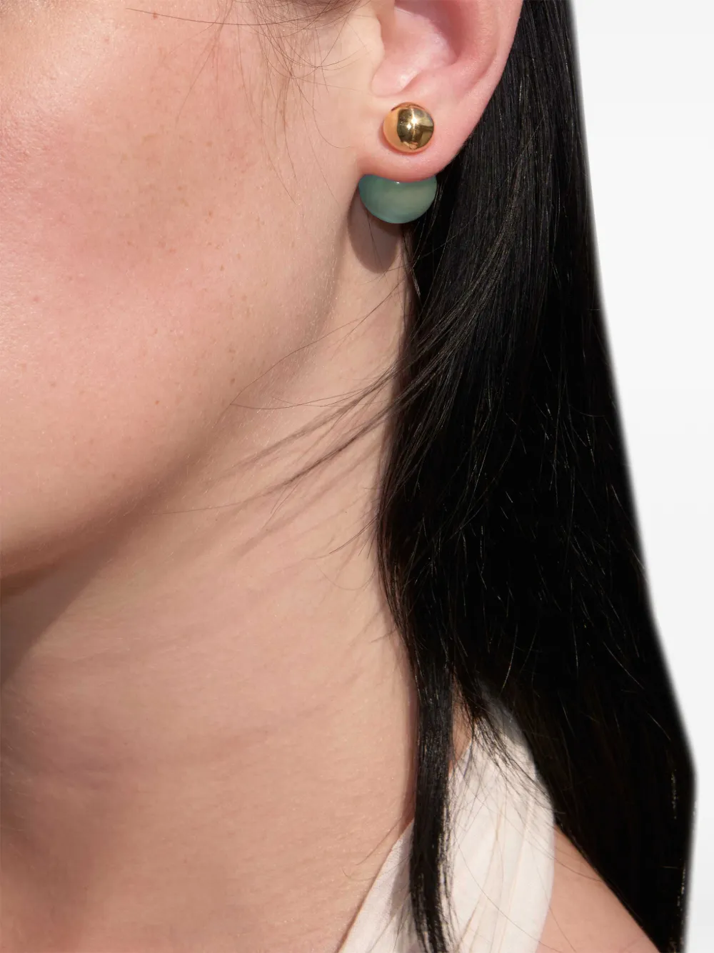  Luminous 27 Bolas Duo Aventurine Earring - Gold 