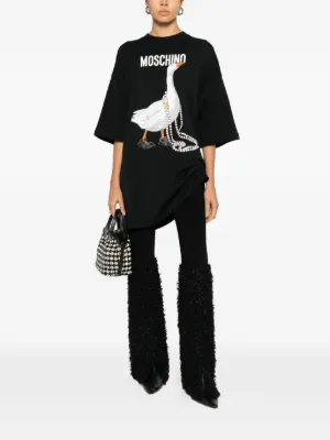knee length dresses for ladies Moschino Girls Love Jersey Dress in Black 12 Yrs