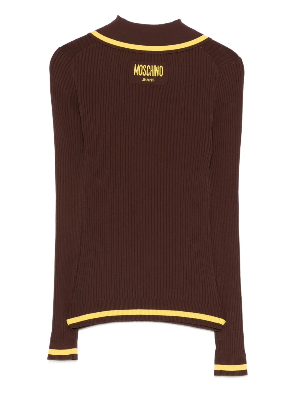 MOSCHINO JEANS ribbed polo top - Bruin