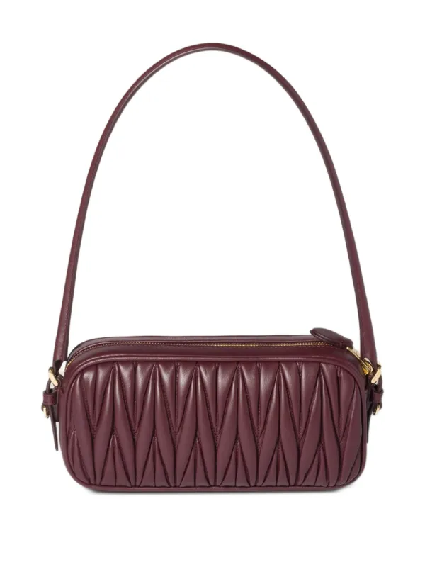 Miu Miu Matelassé Nappa Leather Pouch | Red | FARFETCH