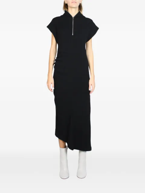 Malloni hooded half-zip midi dress