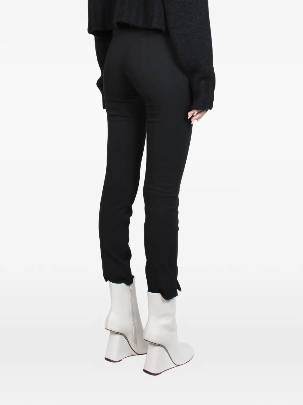 Malloni Pantaloni con spacco sull'orlo - Nero