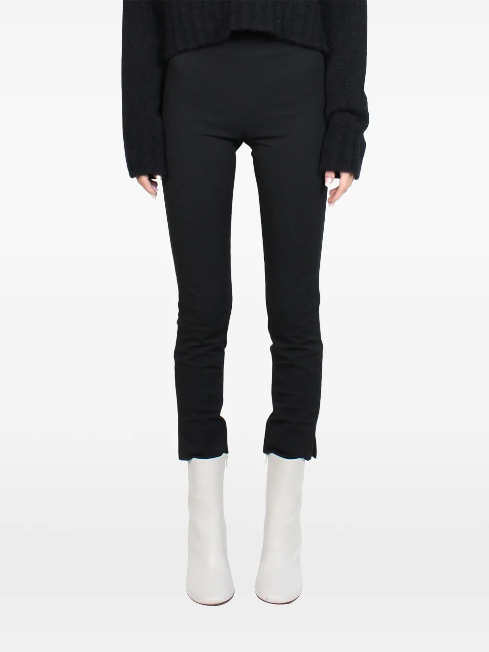 Malloni Broek met split - Zwart