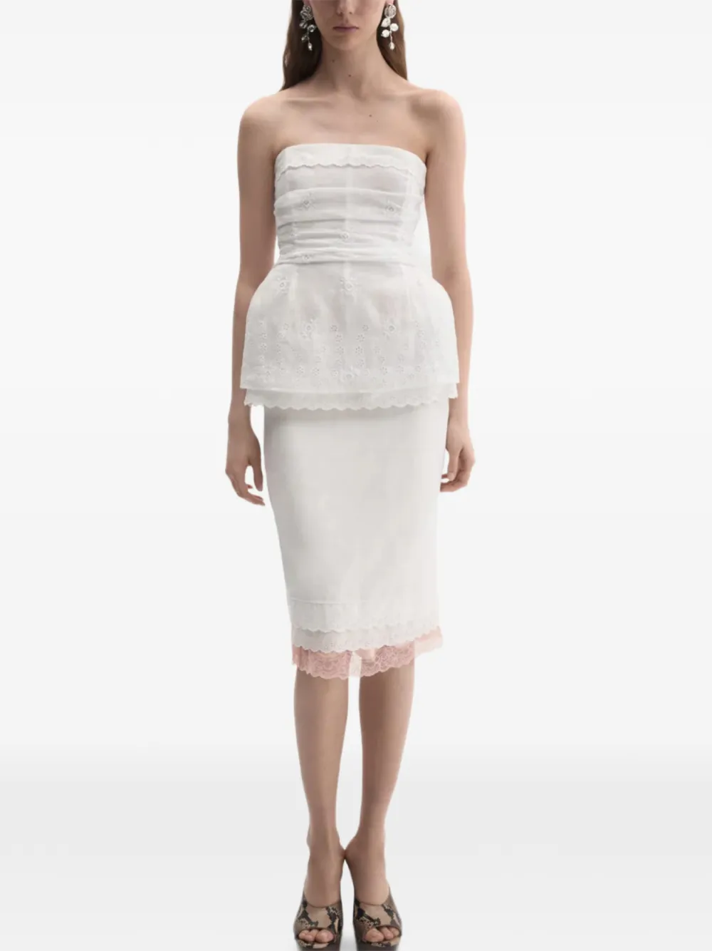 Magda Butrym Korset met borduurwerk - Wit