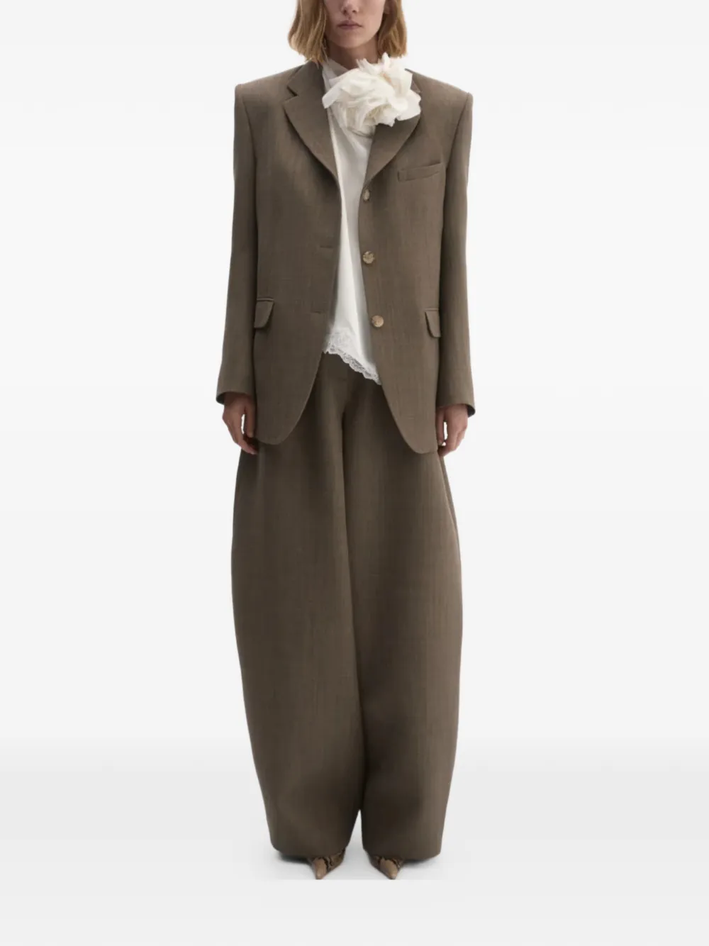 Magda Butrym Broek met ceintuur Bruin