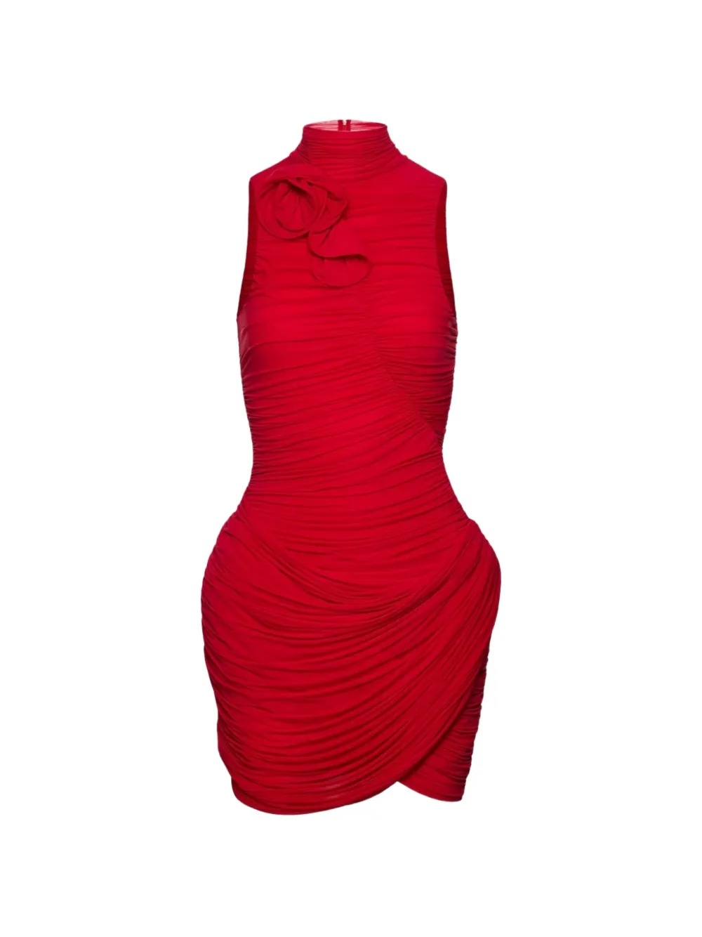Magda Butrym flower draped mini dress - Rosso