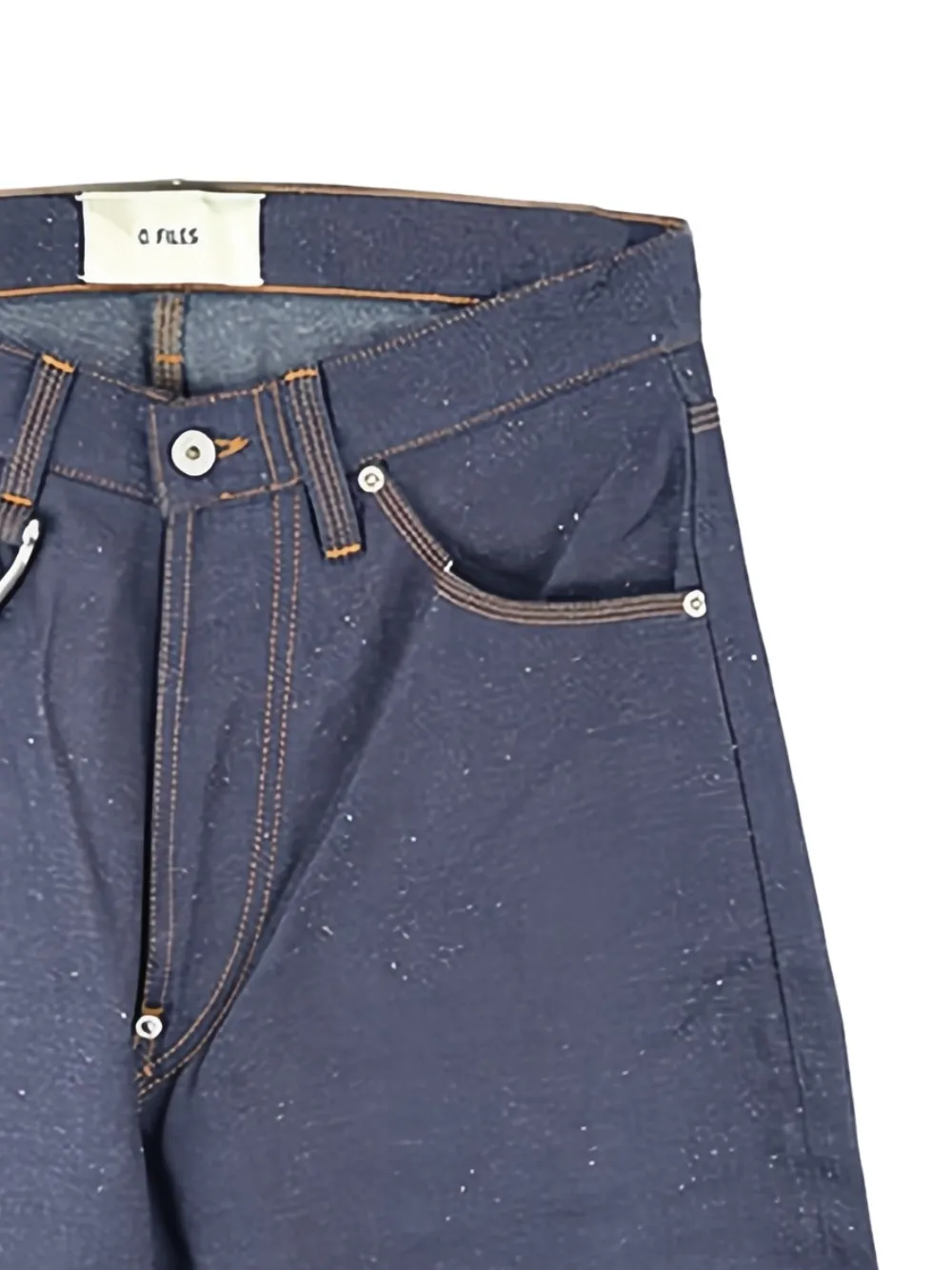 O.FILES clip-detail straight jeans - Blauw