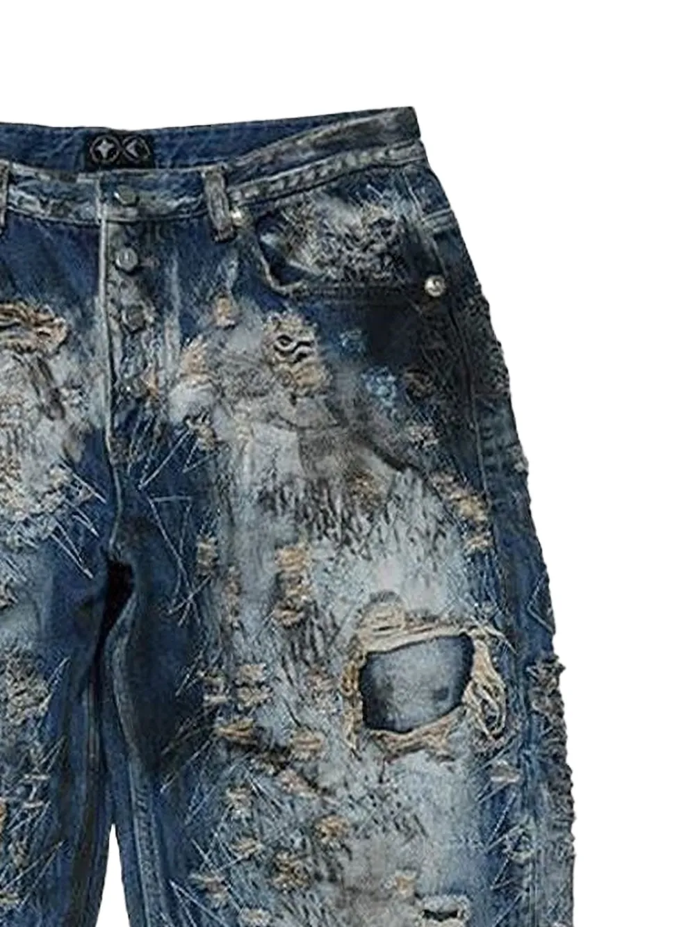 THUG CLUB Combat Casualty Care distressed ripped jeans - Blauw