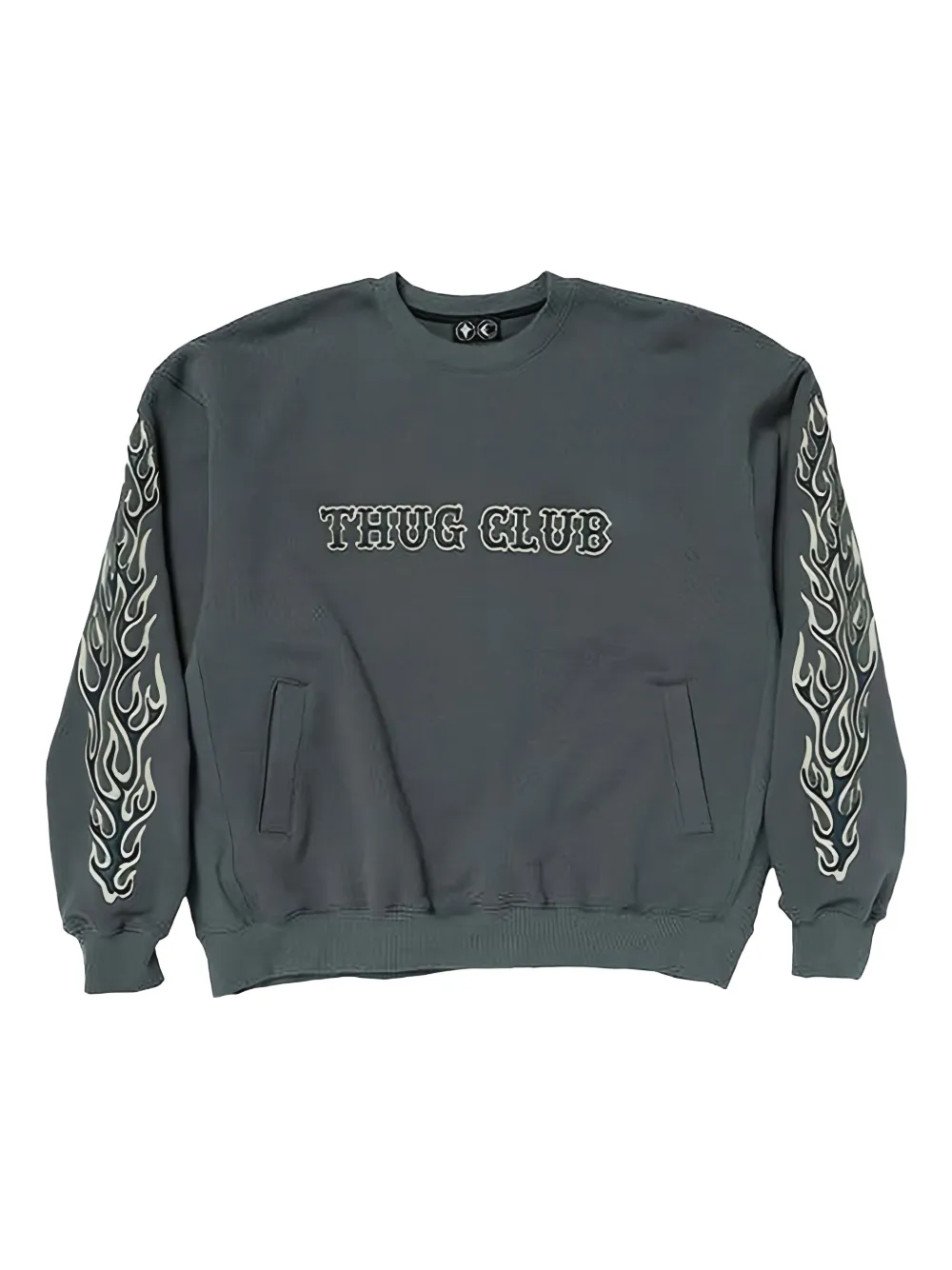 THUG CLUB Leather Flame sweatshirt - Grigio