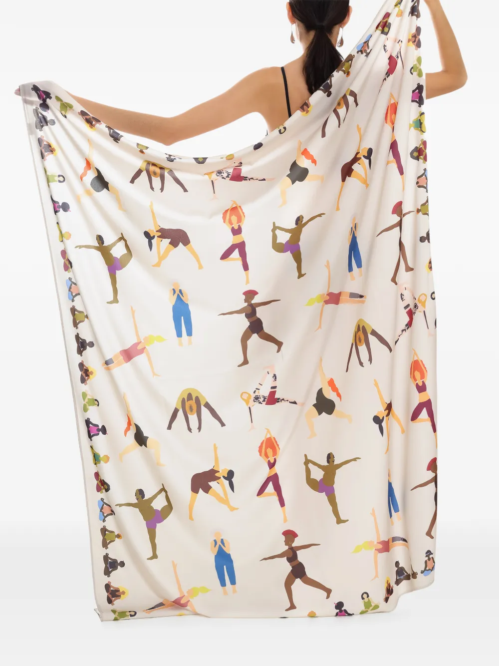  Amapô Yoga Pose Graphic Scarf - Neutrals 