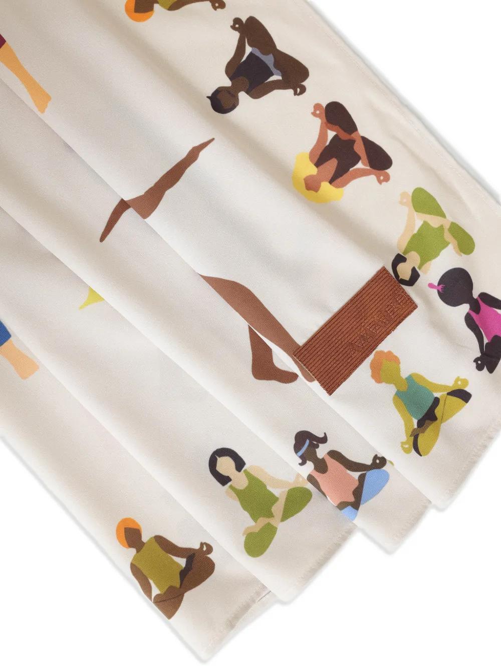 Amapô Yoga Pose sjaal met print - Beige