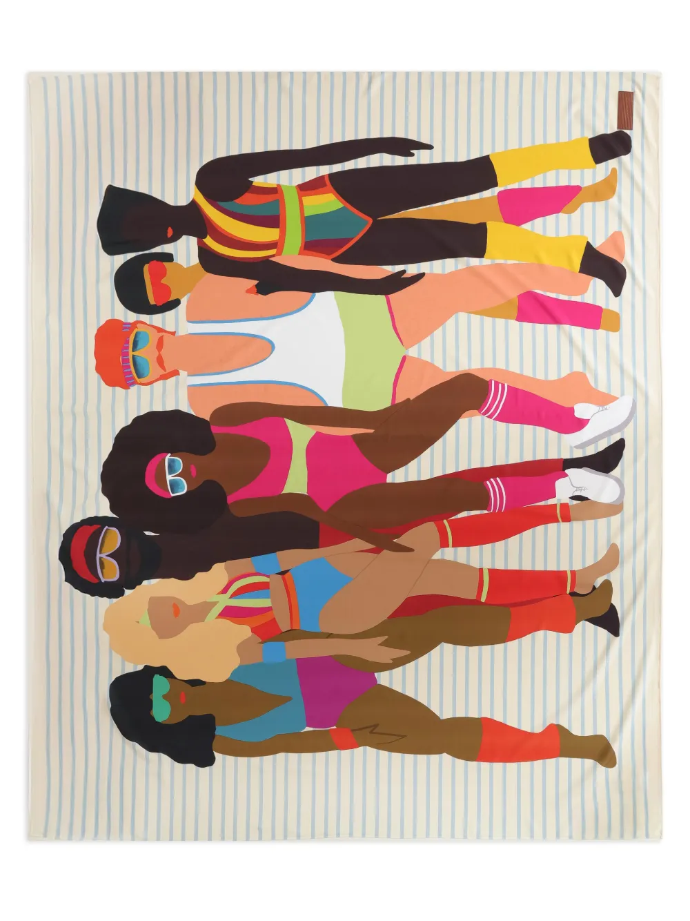 Amapô fular a rayas con motivo gráfico | rosado | Image 1