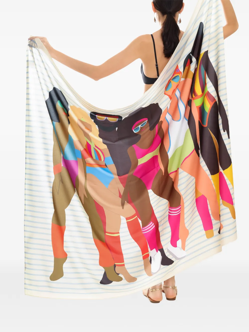 Amapô Striped Graphic Scarf In Multi