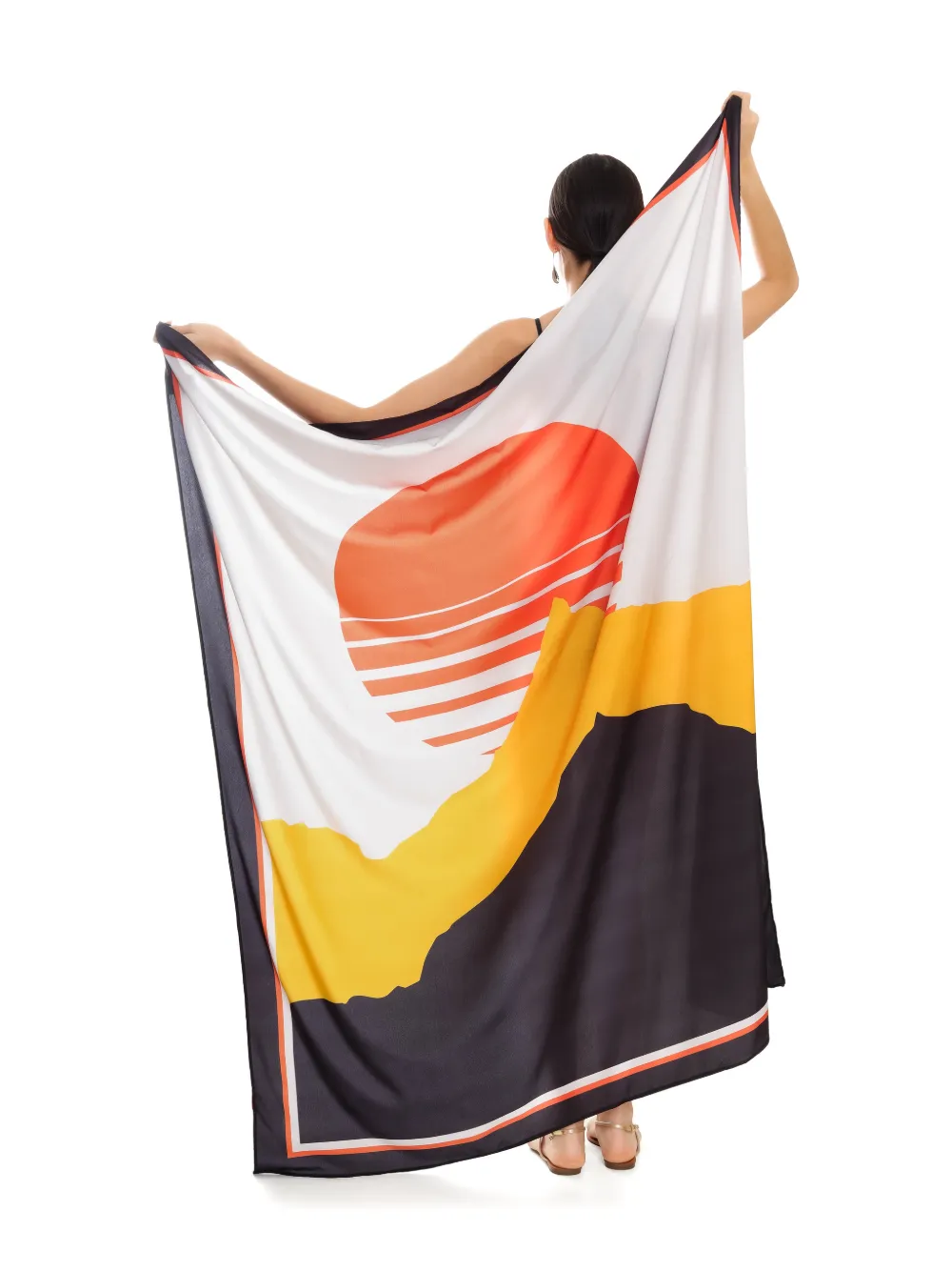 Amapô geometric print scarf | Orange | Image 1