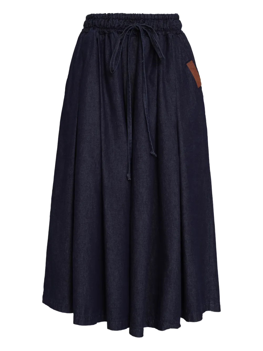 Amapô Drawstring Cotton Skirt In Blue