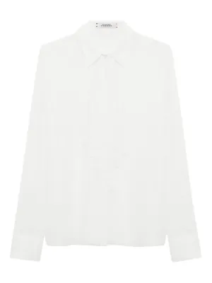 Chemisier En Soie 100% Dorothee Schumacher - Taille 4, Imprimé Floral Blanc/marron - Occasion Bon état