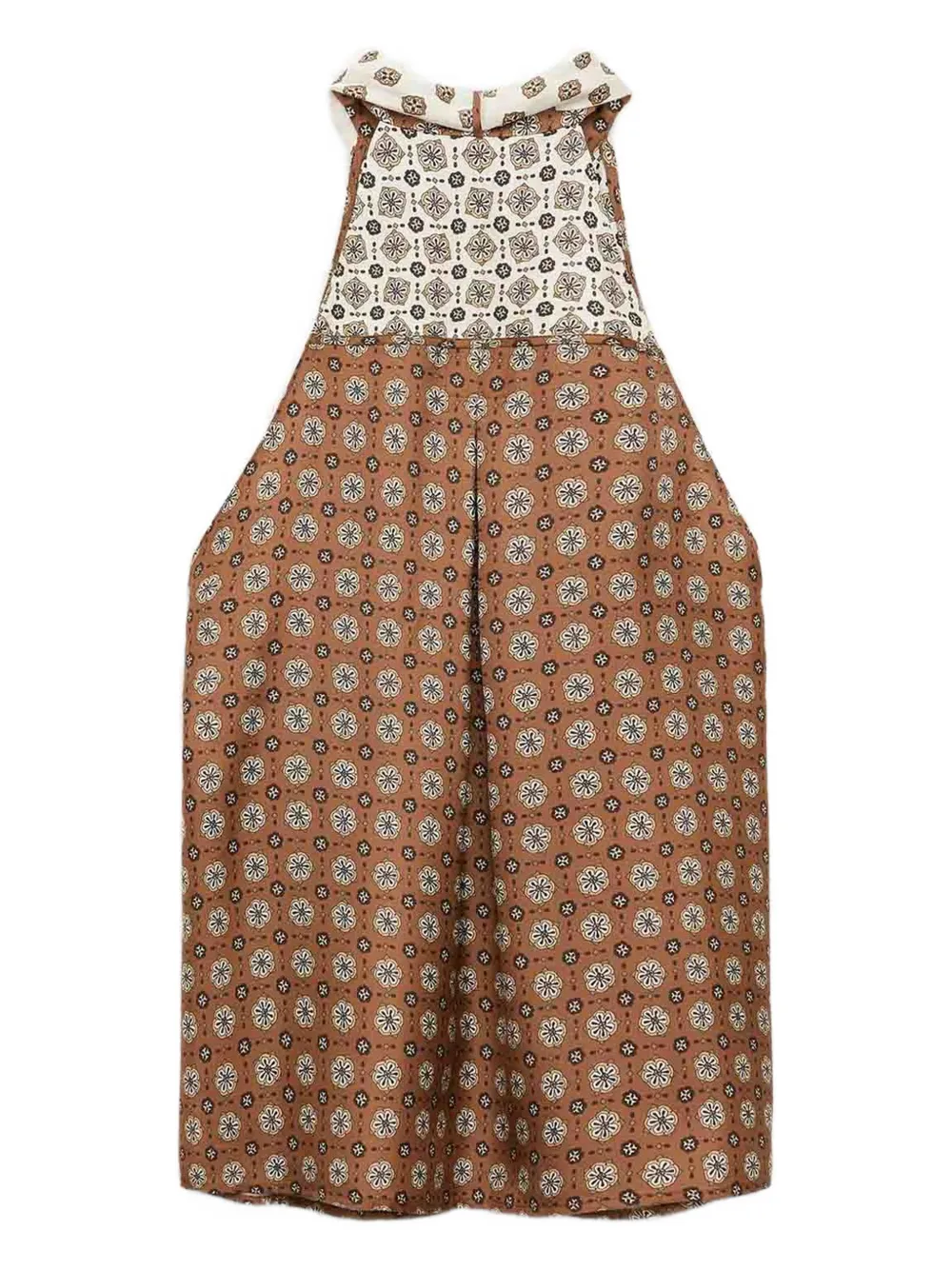 Dorothee Schumacher Graphic Dreams Tie-neck Silk Twill Top In Brown