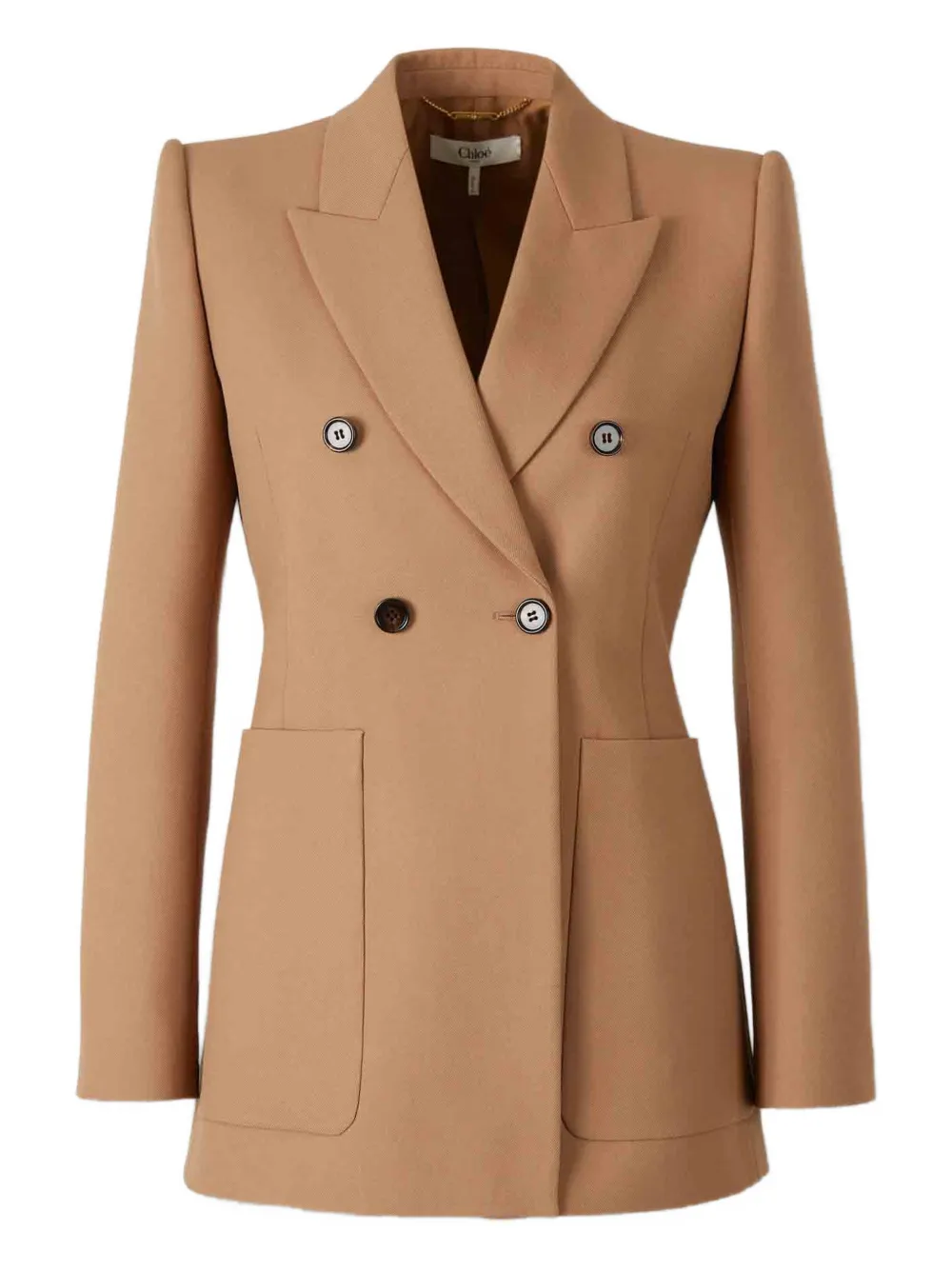 Chloé peak-lapel button wool blazer - Marrone