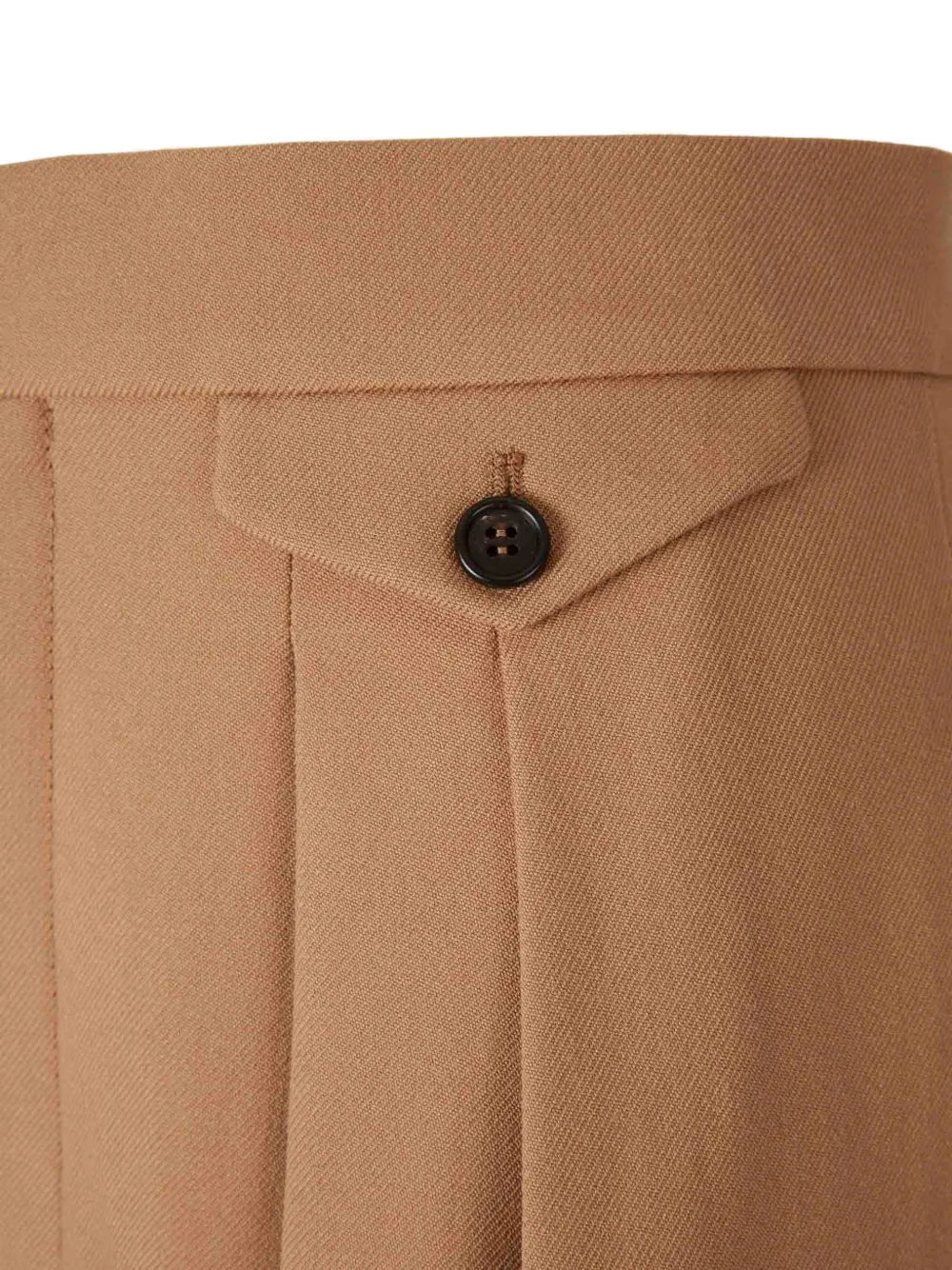 Chloé Chloe Pleated Straight-leg Wool Trousers In Brown