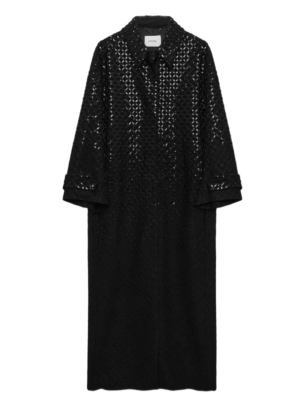 Dorothee Schumacher Sequin Embellished Coat In Punto Milano In Black