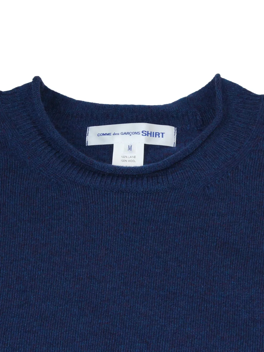 Comme Des Garçons Shirt Wollen trui met opgerolde afwerking Blauw