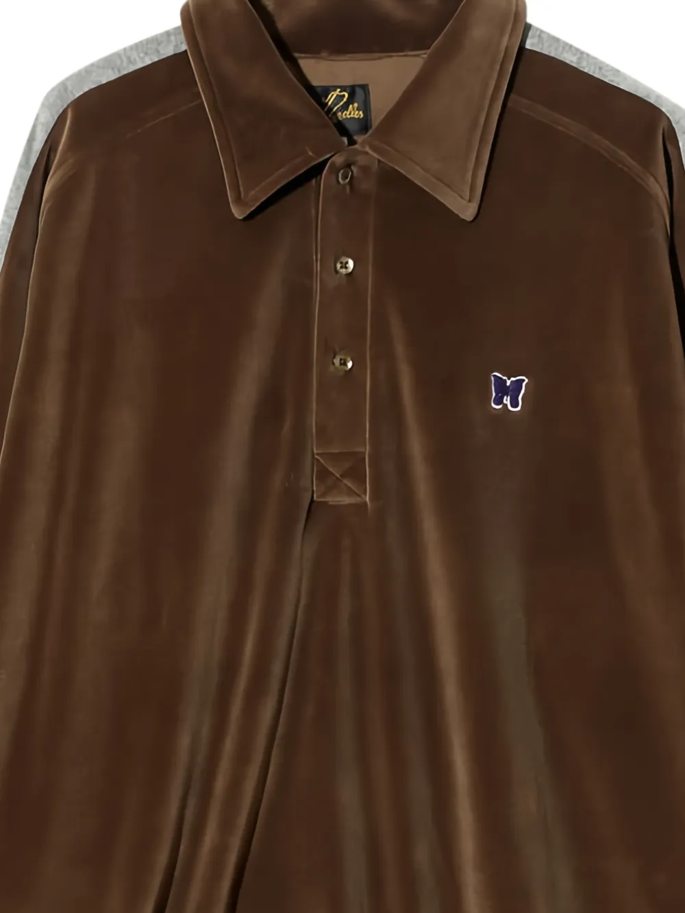 Needles side-stripe polo shirt - Bruin