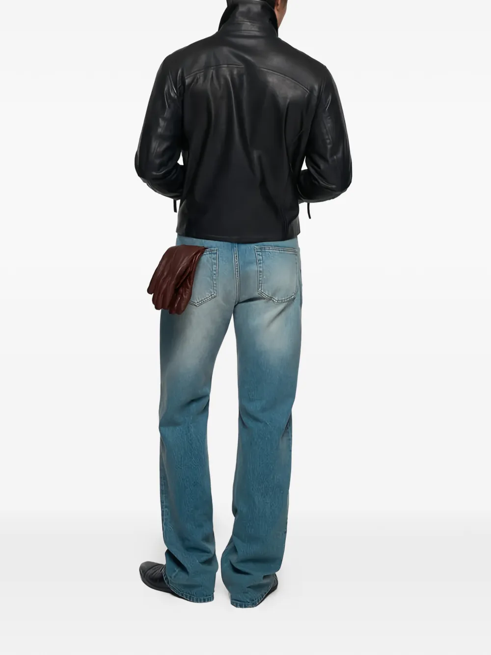  O.files Leather Jacket - Black 