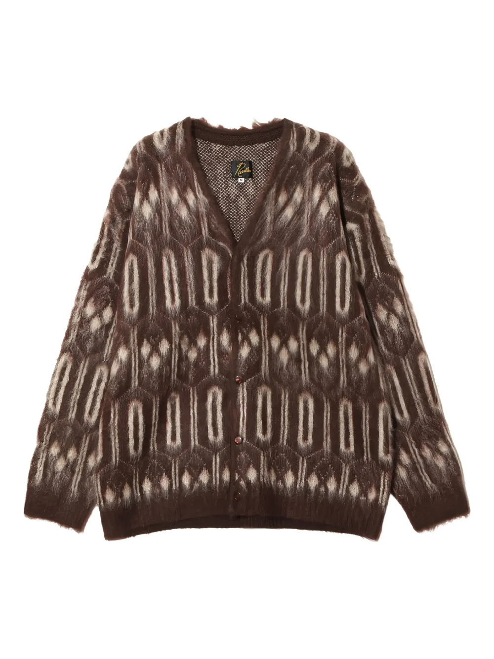 Needles patterned V-neck cardigan | Brown | Image 1