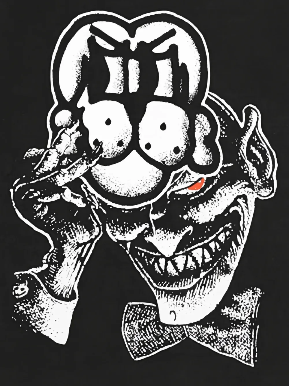 CHITO Mask graphic-print long-sleeve T-shirt - Zwart