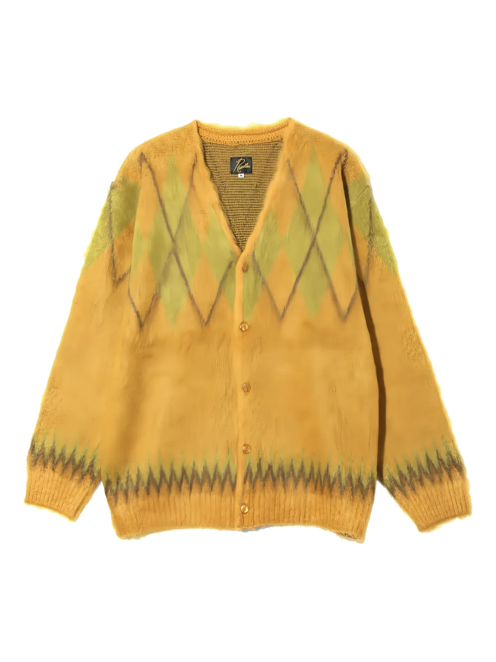 Needles argyle buttoned cardigan | Yellow | Image 1