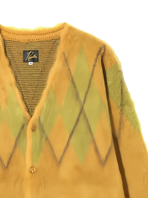Needles アーガイル カーディガン | イエロー | FARFETCH JP