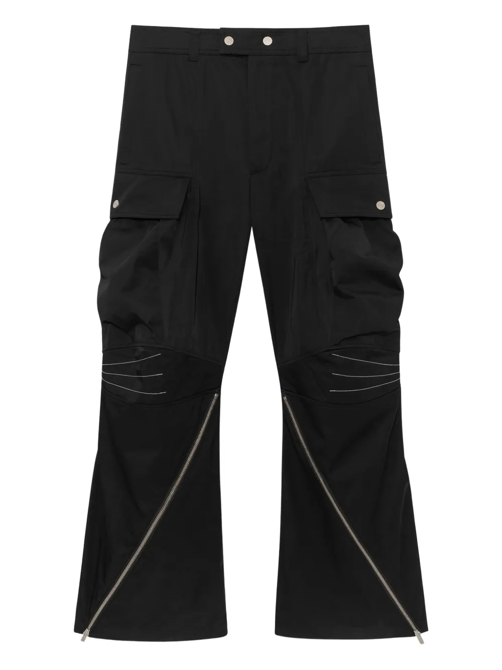 FFFPOSTALSERVICE zip-detail cotton cargo pants | Black | Image 1