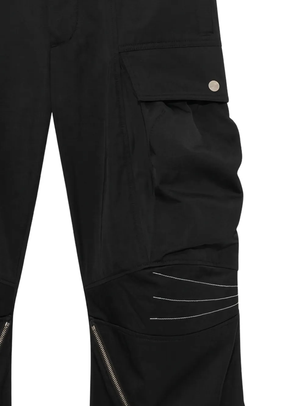 FFFPOSTALSERVICE zip-detail cotton cargo pants - Zwart