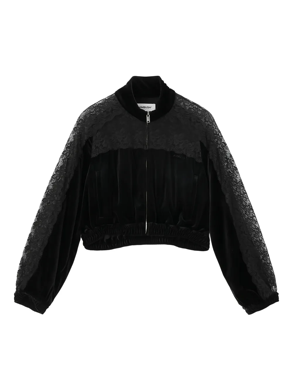 Ambush Lace-panel Bomber Jacket In Black
