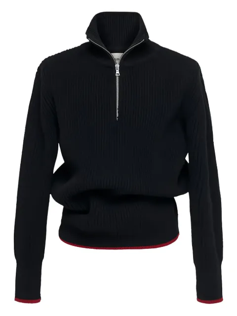 O.FILES zip-up funnel-neck sweater