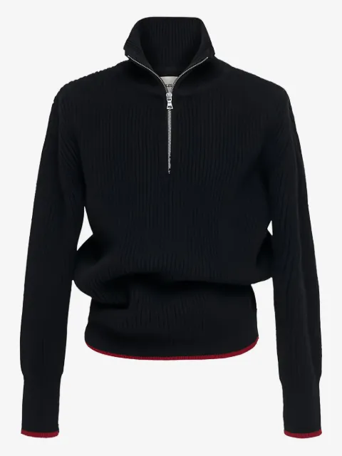 O.FILES zip-up funnel-neck sweater