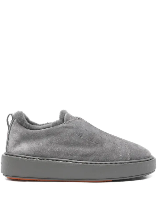 Santoni Victory Slip-on Sneakers in Grey