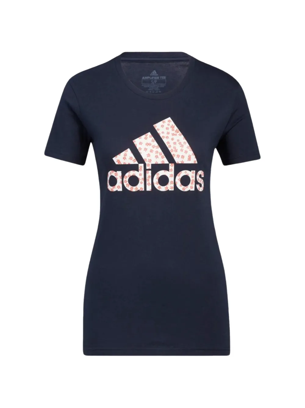 adidas floral-logo T-shirt - Blu