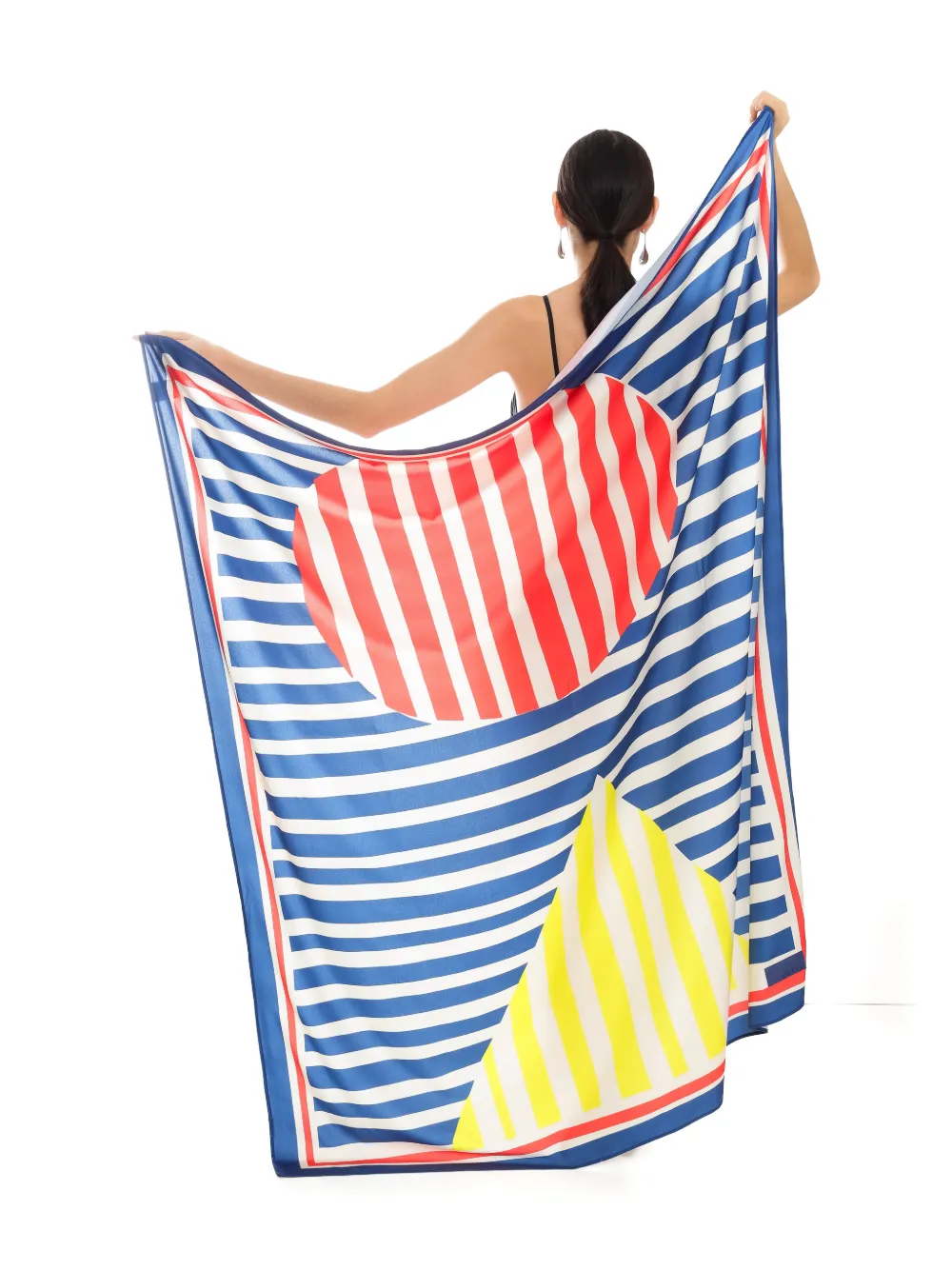 Amapô striped geometric scarf | Blue | Image 1